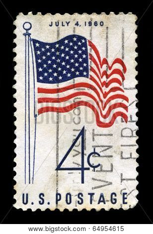 Us Postage Stamp Depicting The 50 Star Usa Flag
