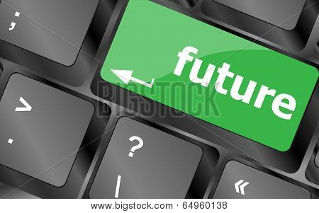 Future Key Or Keyboard Showing Forecast Or Investment Concept