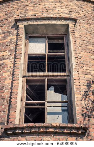 High Window In Old Brick Building