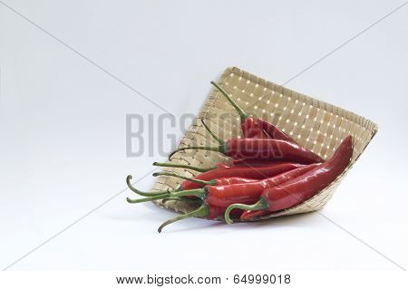 Red Chilli Peppers in a Basket