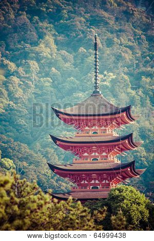 Five-storey Pagoda In Miyajima, Japan