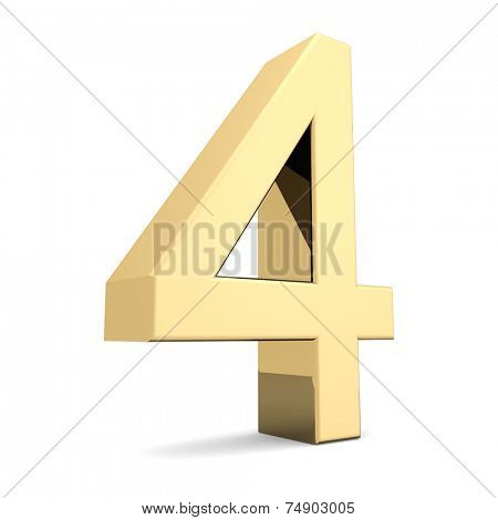 Collection of golden numbers on a white background