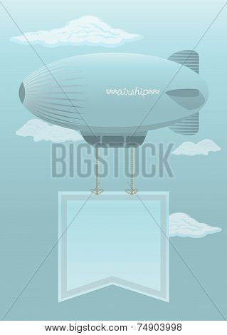 airship against the blue sky