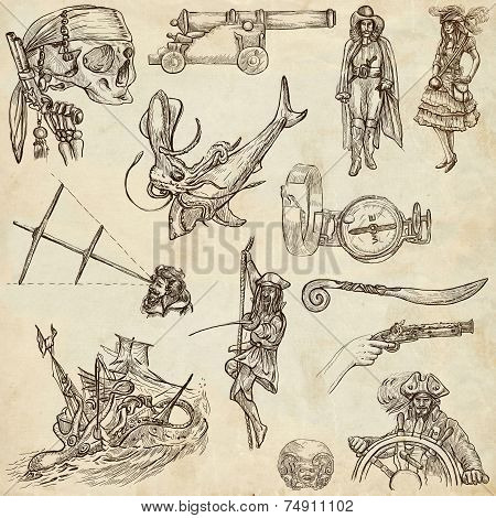 Pirates - Old Paper Set