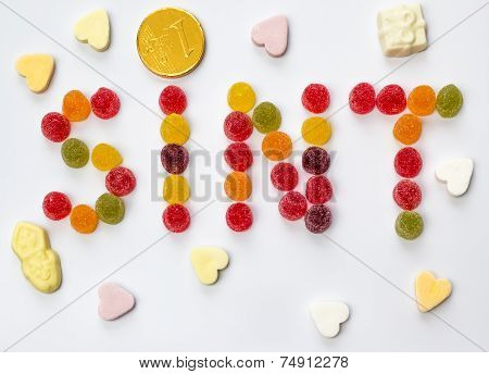 Sint Spelled With Holiday Candy