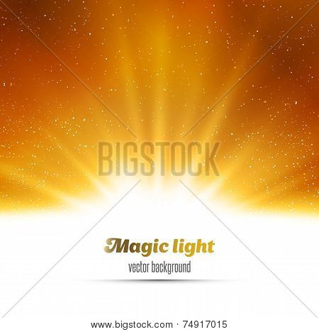 Abstract magic gold light background