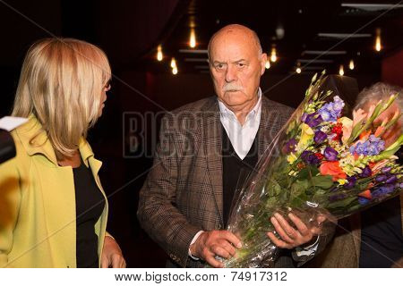 MOSCOW - OCTOBER, 8 : Director Stanislav Govorukhin. Premiere of the movie Weekend, October,8, 2014 at Octyabr Cinema in Moscow, Russia