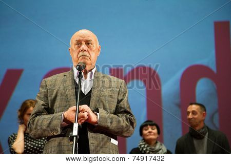 MOSCOW - OCTOBER, 8 : Director Stanislav Govorukhin. Premiere of the movie Weekend, October,8, 2014 at Octyabr Cinema in Moscow, Russia