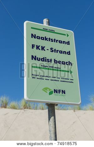 Sign Nudist Beach