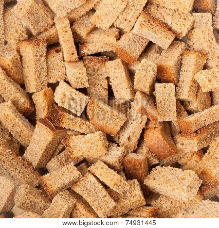 Macro of crouton as background