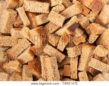 Macro of crouton as background