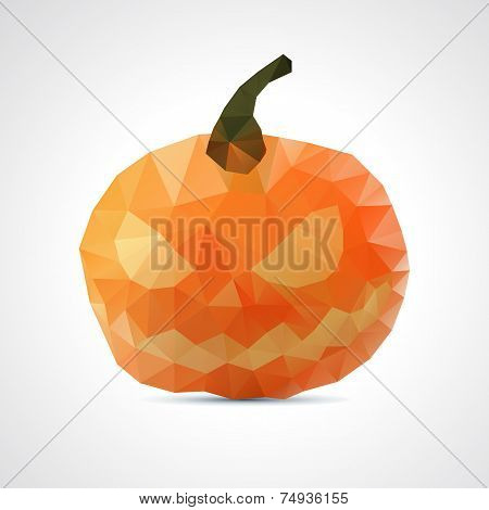 Abstract geometric angry halloween pumpkin - vector illustration