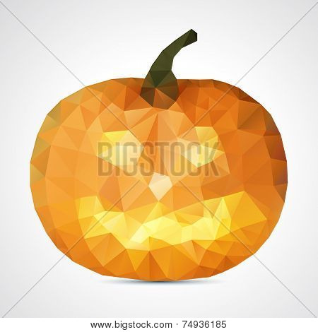 Abstract geometric halloween pumpkin - vector illustration