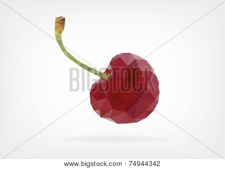 Low Poly red cherry berries