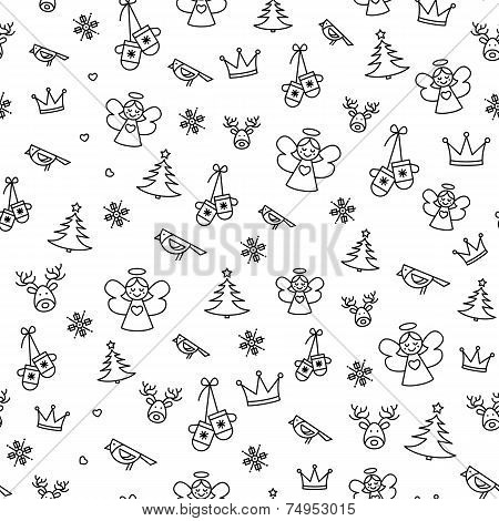 Set Of Christmas Icons And Decorative Elements