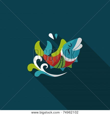 Chinese New Year Flat Icon With Long Shadow,eps10, Chinese Decoration Means 