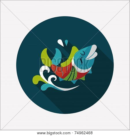 Chinese New Year Flat Icon With Long Shadow,eps10, Chinese Decoration Means 