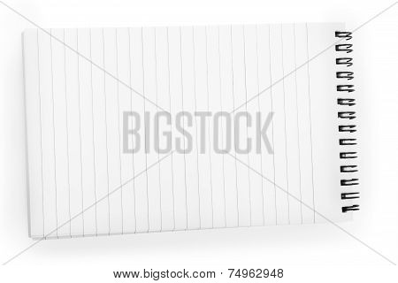 Open Notebook In A Line With A Spiral