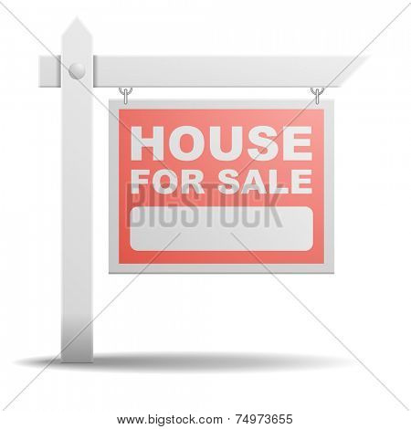 detailed illustration of a House For Sale real estate sign, eps10 vector