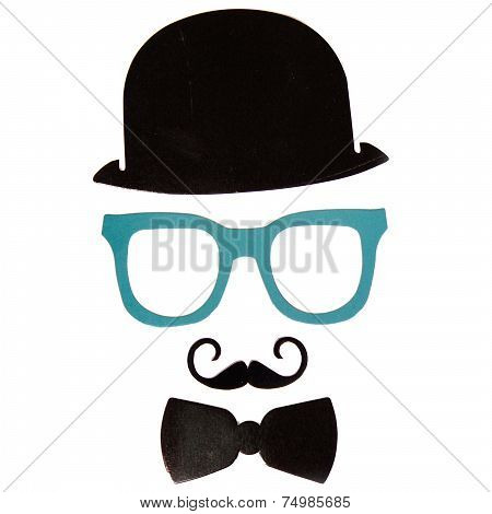 Photobooth Birthday And Party Set - Glasses, Hats, Crowns, Masks, Lips, Mustaches Isolated On White