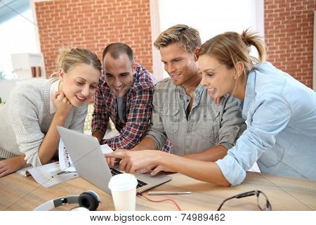 Roommates at home connected on internet 