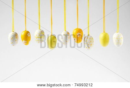 Yellow and whiter easter egg decorations