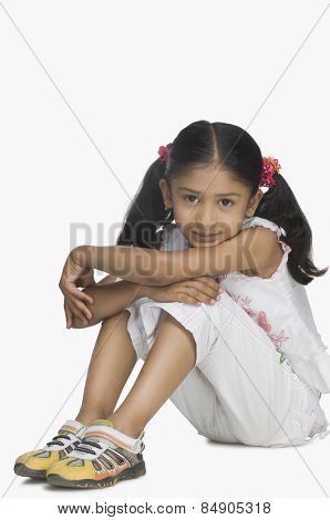 Portrait of a girl smirking