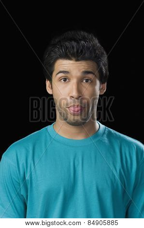 Man sticking his tongue out