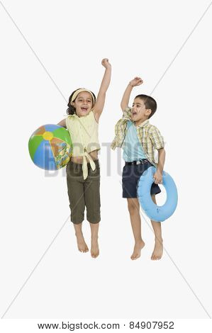 Children playing on vacations