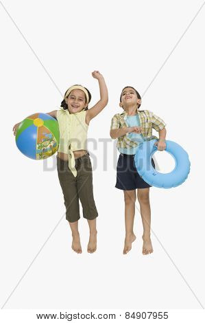 Children playing on vacations