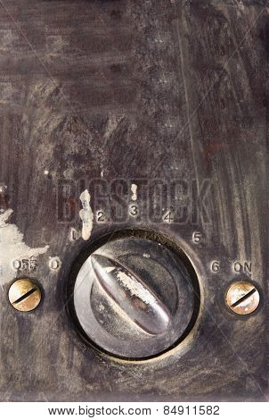Close-up of a fan regulator