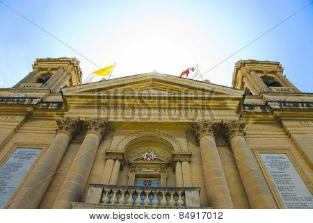 Facade of a church, San Lawrenz Church, Birgu, Malta