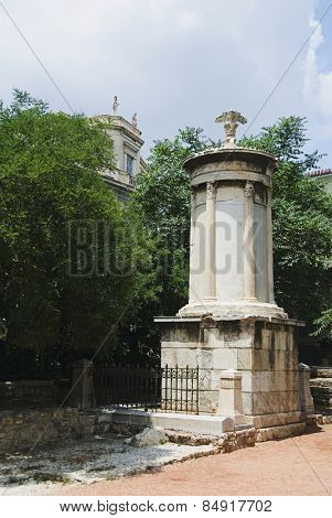 Monument in a park, Lysicrates Monument, Athens, Greece