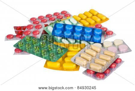 Close-up of medicines in blister packs