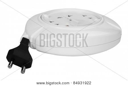 Close-up of a multi-outlet plug board