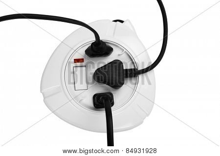 Close-up of a multi-outlet plug board