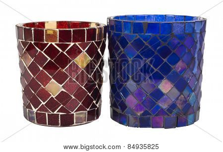 Close-up of two candlestick holders