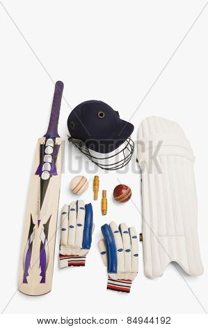 Close-up of cricket equipment