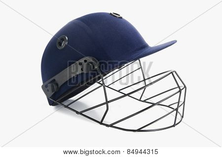 Close-up of a cricket helmet