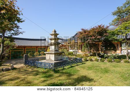 Yeongju, Korea - October 15, 2014: Stone Pagoda In Buseoksa