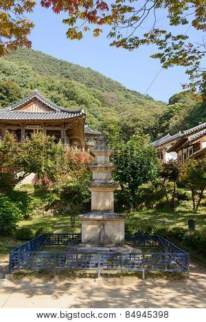 Yeongju, Korea - October 15, 2014: Stone Pagoda In Buseoksa