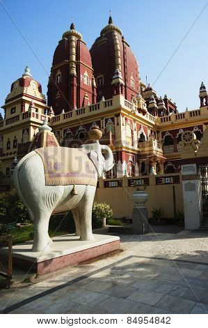 Elephant statue outside a temple, Lakshmi Narayan Temple, New Delhi, India