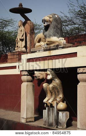 Statues at a temple, Lakshmi Narayan Temple, New Delhi, India
