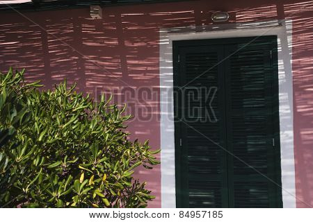 Closed door of a house, Ponza, Province Of Latina, Lazio, Italy