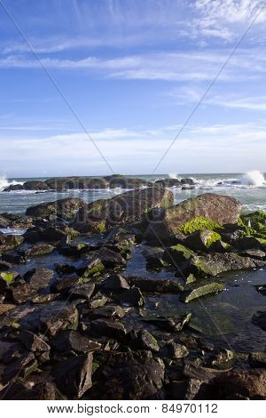 Rocks in the sea, Kanyakumari, Tamil Nadu, India