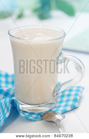 Ryazhenka In Glass Mug