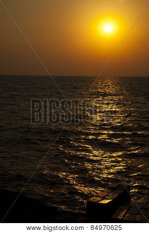 Sunset over the sea, Panjim, Goa, India