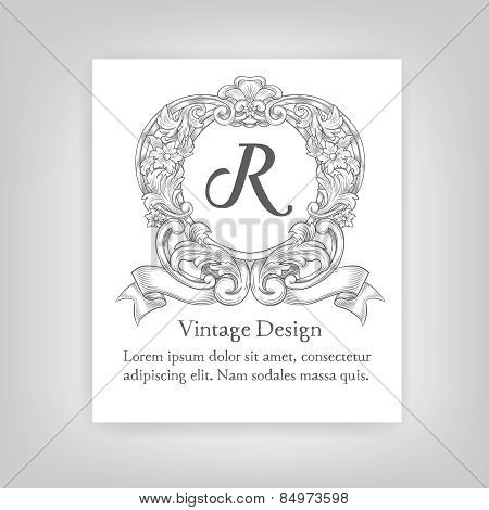 Vintage emblem, monogram
