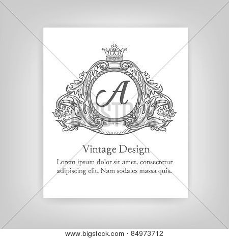 Vintage emblem, monogram