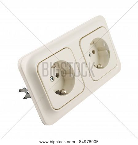 Electrical double jack socket isolated